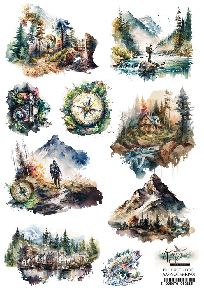 Rice paper 1, Whispers of the Mountains, A4 (21x29,7cm) 25-30g