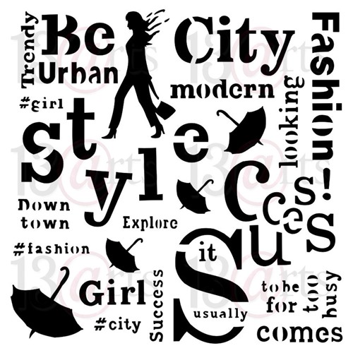 Stencil City Style - City Lights, 15x15 cm thickness 1 mm
