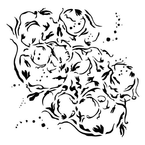 Stencil Abstract flowers - Dreamland, 15x15 cm thickness 1 mm