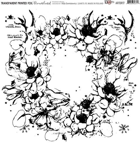 Transparent foil Dreamland 30x30x0,25 cm, matte black print (1 sheet)