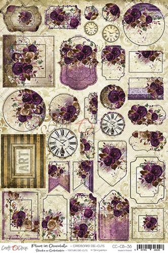Cardboard die-cuts 20,3x30,5cm Plum In Chocolate, pre-cut Cardboard die-cuts 20,3x30,5cm Plum In Chocolate, pre-cut