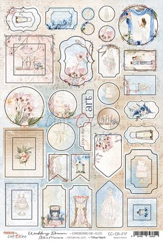 Cardboard die-cuts 20,3x30,5cm Wedding Dream, pre-cut