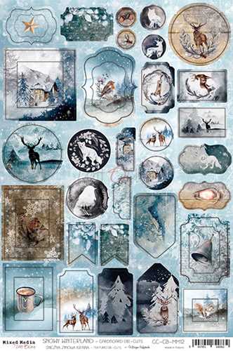 Cardboard die-cuts 20,3x30,5cm Snowy Winterland, Mixed Media, pre-cut