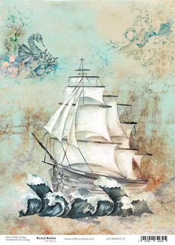 Rice paper A4 (21x29,7cm) Ocean Deep 1, Mixed Media, 25/30g Rice paper A4 (21x29,7cm) Ocean Deep 1, Mixed Media, 25/30g