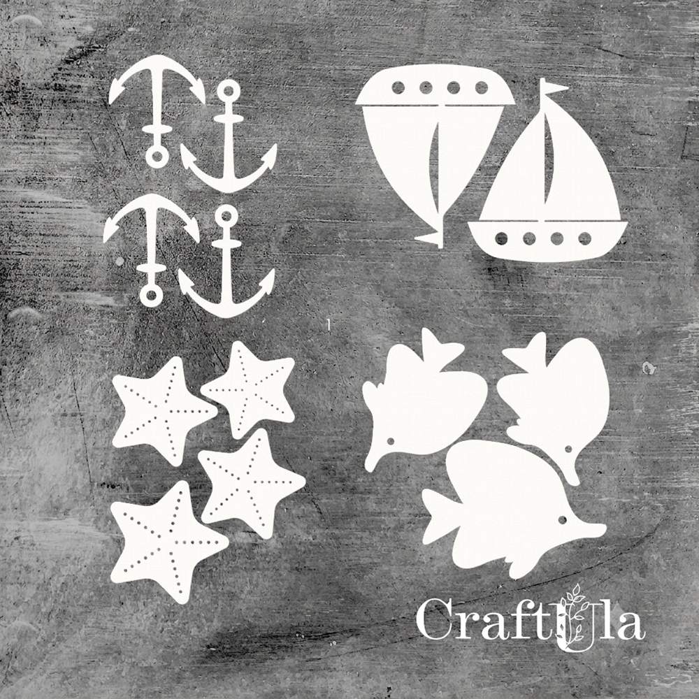 Set of Chipboard Seaside 5 (largest 6x6x0,15cm) Set of Chipboard Seaside 5 (largest 6x6x0,15cm)