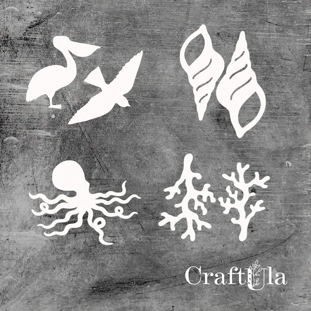 Set of Chipboard Seaside 6 (largest 9x7x0,15cm) Set of Chipboard Seaside 6 (largest 9x7x0,15cm)