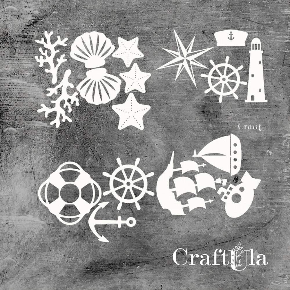 Set of Chipboard Seaside 7 (largest 6x8x0,15cm) Set of Chipboard Seaside 7 (largest 6x8x0,15cm)