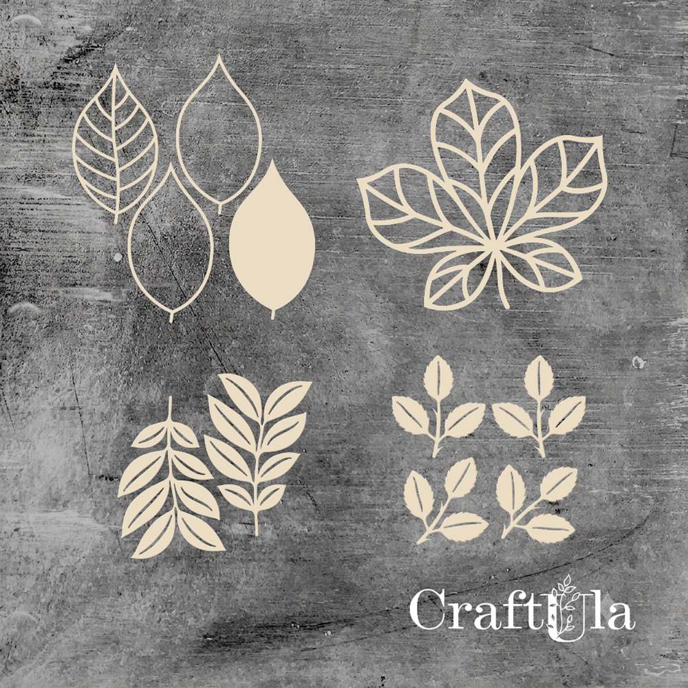 Set of Chipboard Leaves with a shaker 4 ( largest 8x7x0,15cm) Set of Chipboard Leaves with a shaker 4 ( largest 8x7x0,15cm)