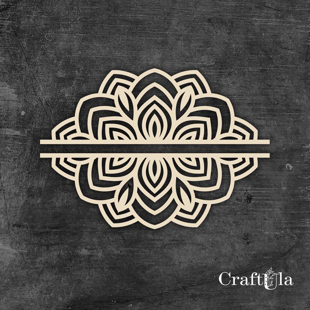 Chipboard Mandala 0870 (2 halves, approx. 9x3cm x0,15cm each)