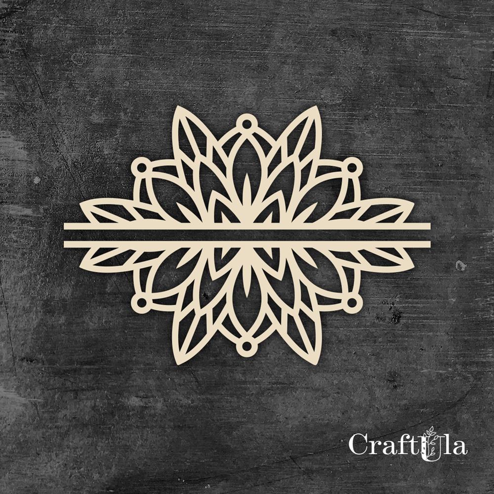Chipboard Mandala 0871 (2 halves, approx. 9x3cm x0,15cm each)