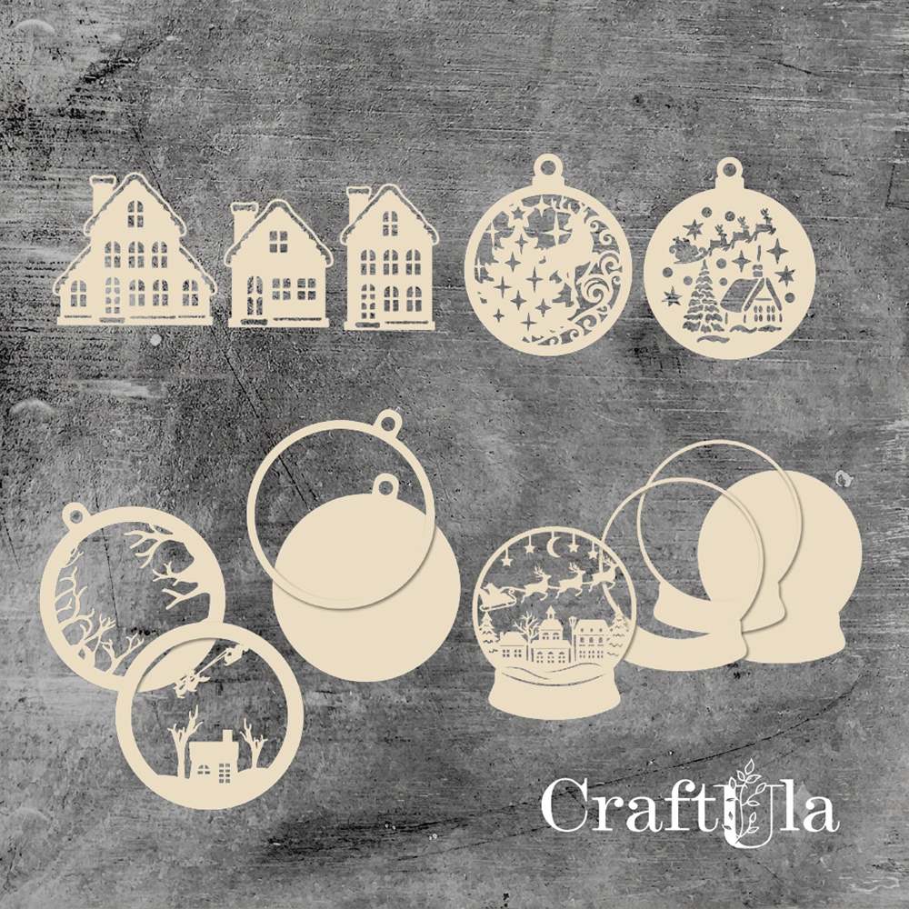 Set of Chipboard Winter Houses with a shaker 0897 (largest 9x9,5x0,15cm) Set of Chipboard Winter Houses with a shaker 0897 (largest 9x9,5x0,15cm)