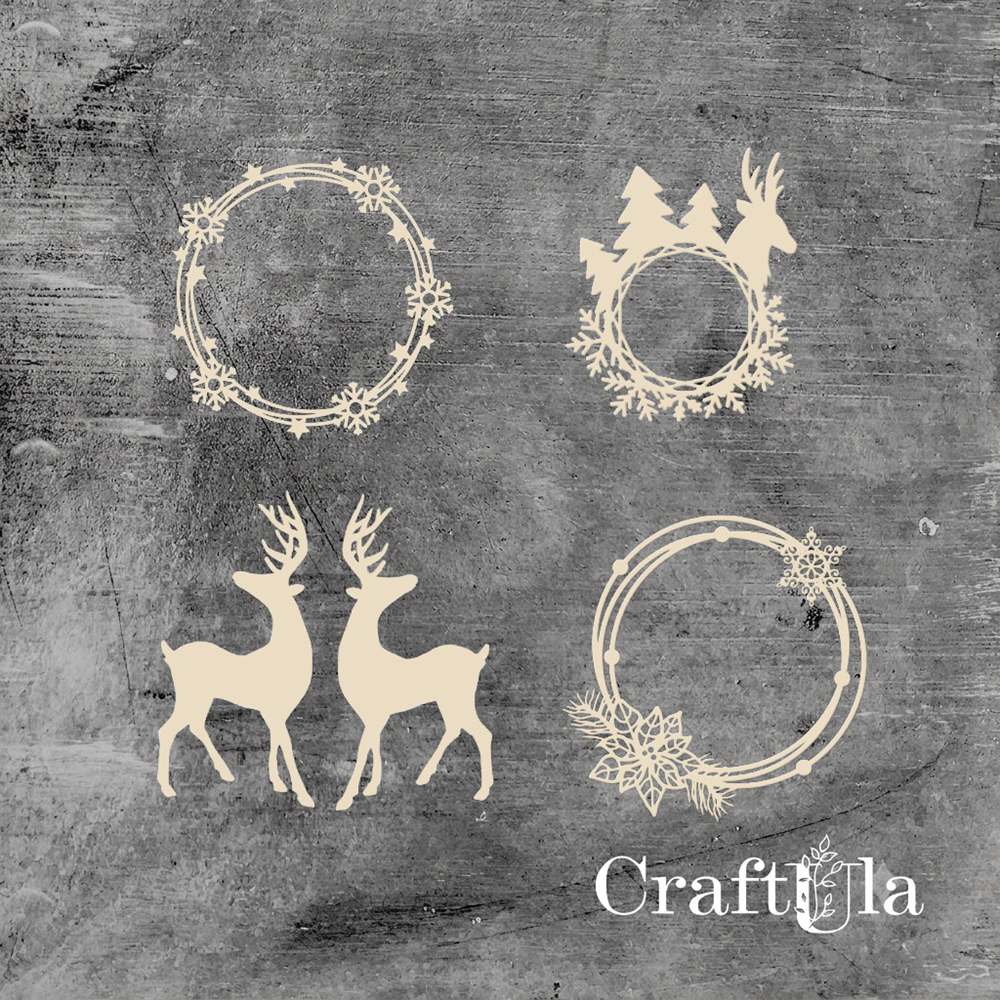 Set of Chipboard Deer 0918 (height 10-9cm each) Set of Chipboard Deer 0918 (height 10-9cm each)