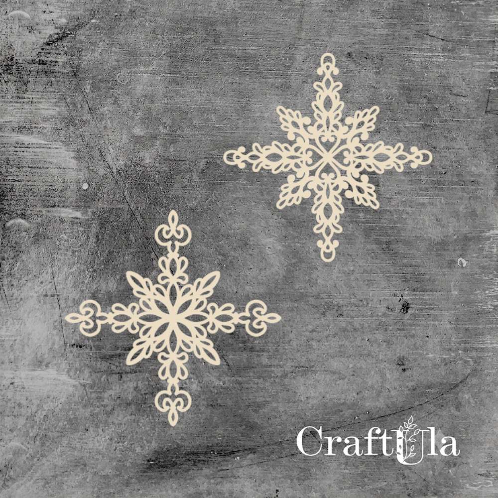 Set of Chipboard Snowflakes 0919-20 (dia 13,5cm each) Set of Chipboard Snowflakes 0919-20 (dia 13,5cm each)