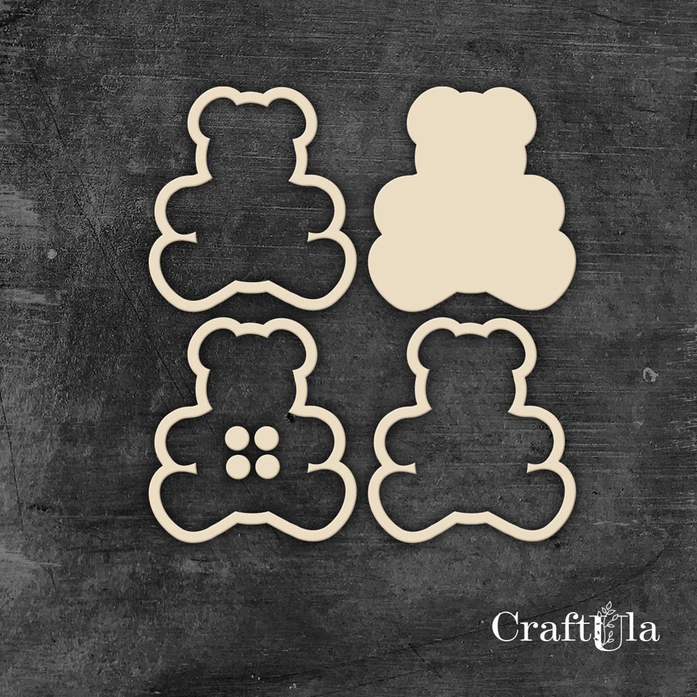 Chipboard Shaker 1161– Bear - (approx. 8x7,5x0,15cm)