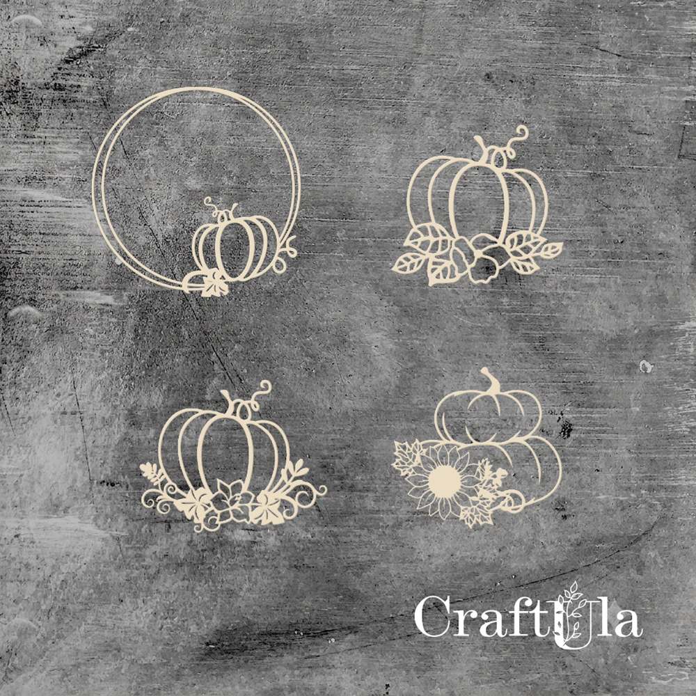 Set of Chipboard Pumpkins 2 ( largest 8,5x8,5x0,15cm)