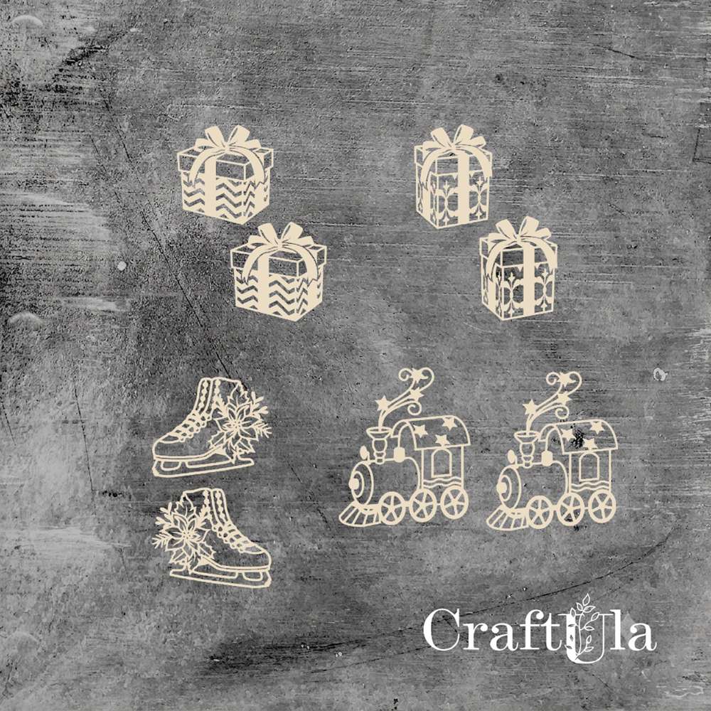 Set of Chipboard Christmas 1314 (height/lenght around 4cm each)
