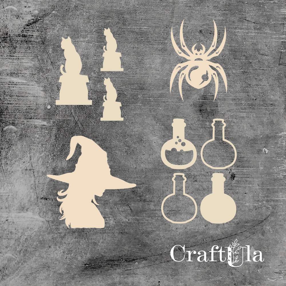 Set of Chipboard the Witch 3 ( largest 5x5x0,15cm)