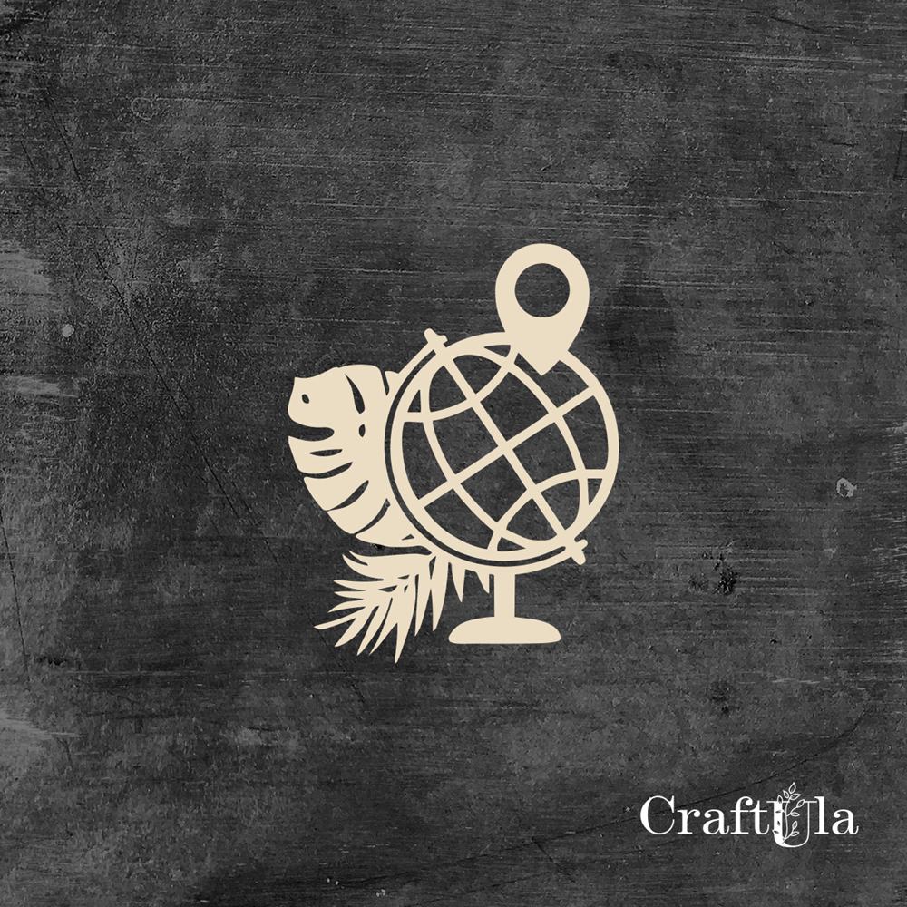 Set of Chipboard Globes (2 pcs, 7x5x0,15cm)
