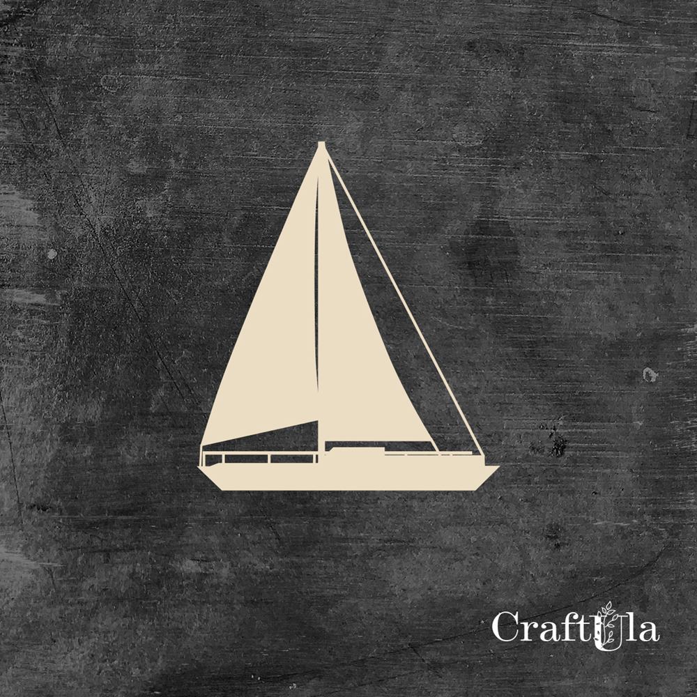 Chipboard Sailboat (2 pcs, 7x4x0,15cm)