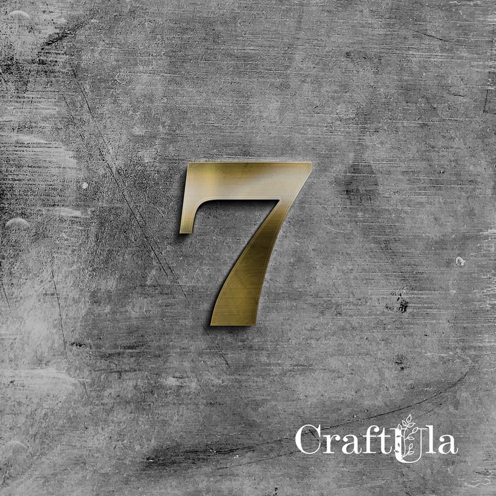 Mirrored gold plexiglass number – 7 (3 pcs, 4x5cm)
