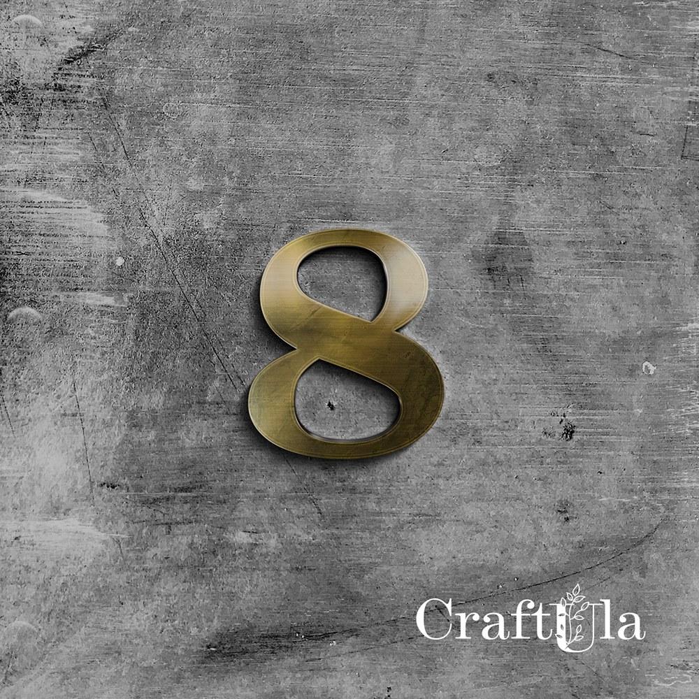 Mirrored gold plexiglass number – 8 (3 pcs, 4x5cm)