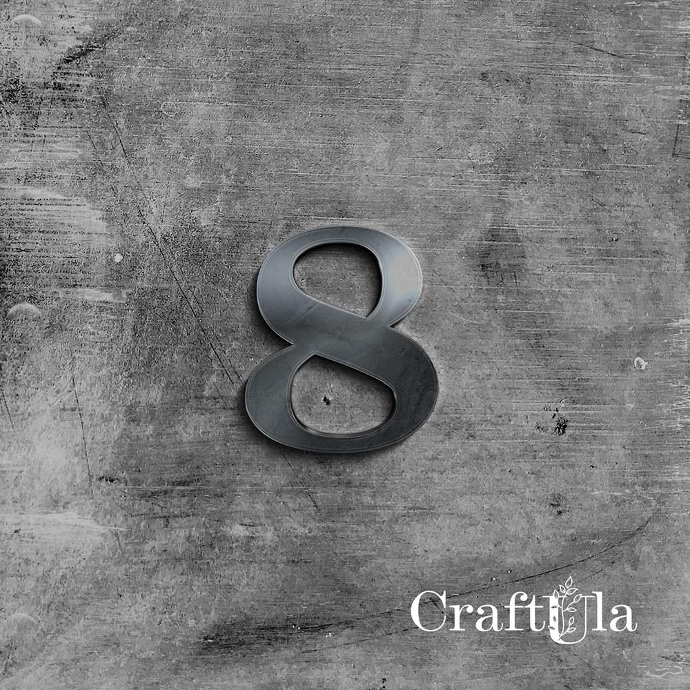 Mirrored silver plexiglass number – 8 (3 pcs, 4x5cm)