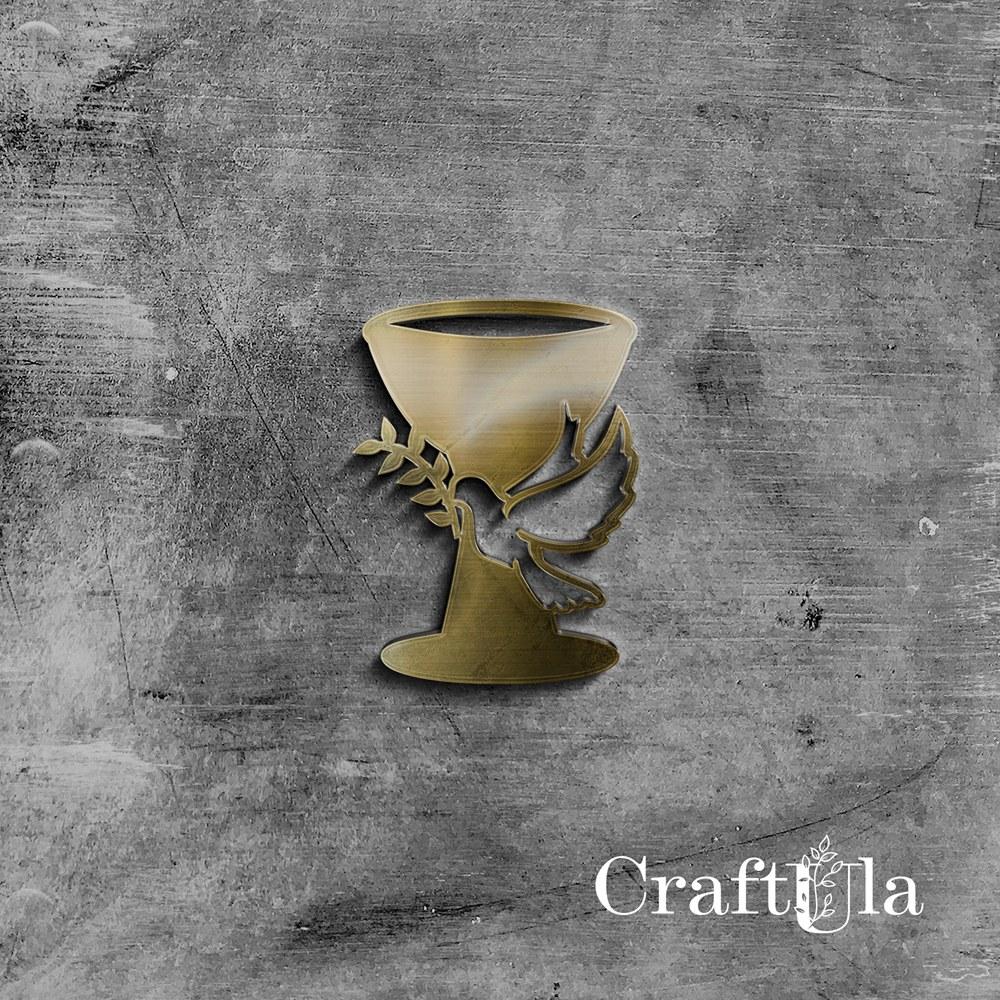 Mirrored gold plexiglass Communion chalice 61 (2 pcs, 3x7cm)