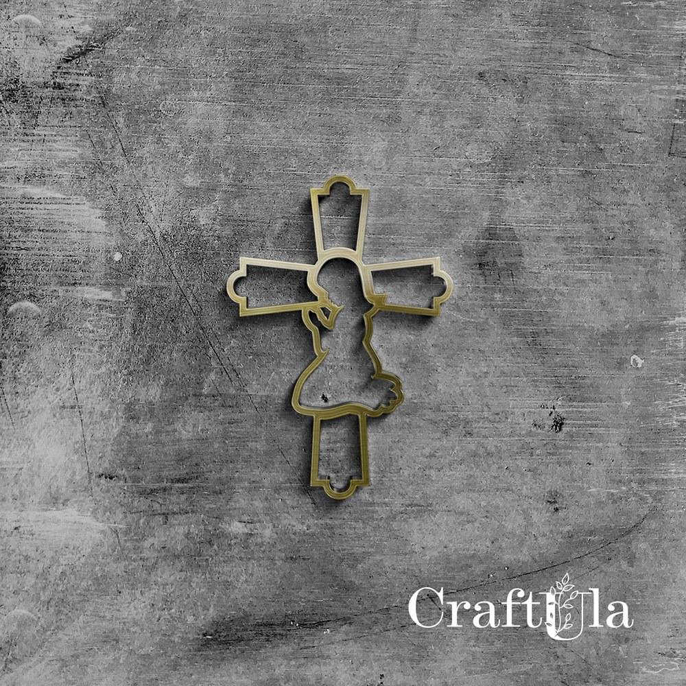Mirrored gold plexiglass Holy Cross 65 (2 pcs, 5x7cm)