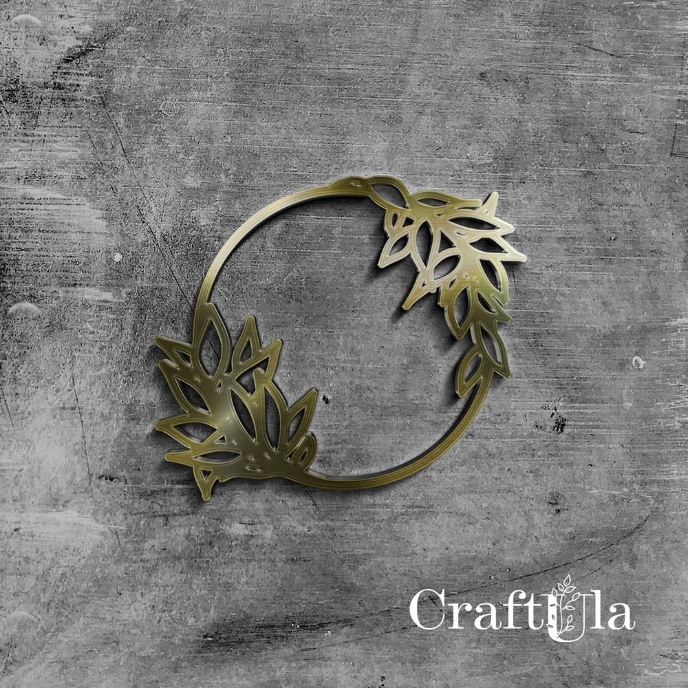 Mirrored gold plexiglass Wreath 83 (1 pcs, dia 6,5 cm)