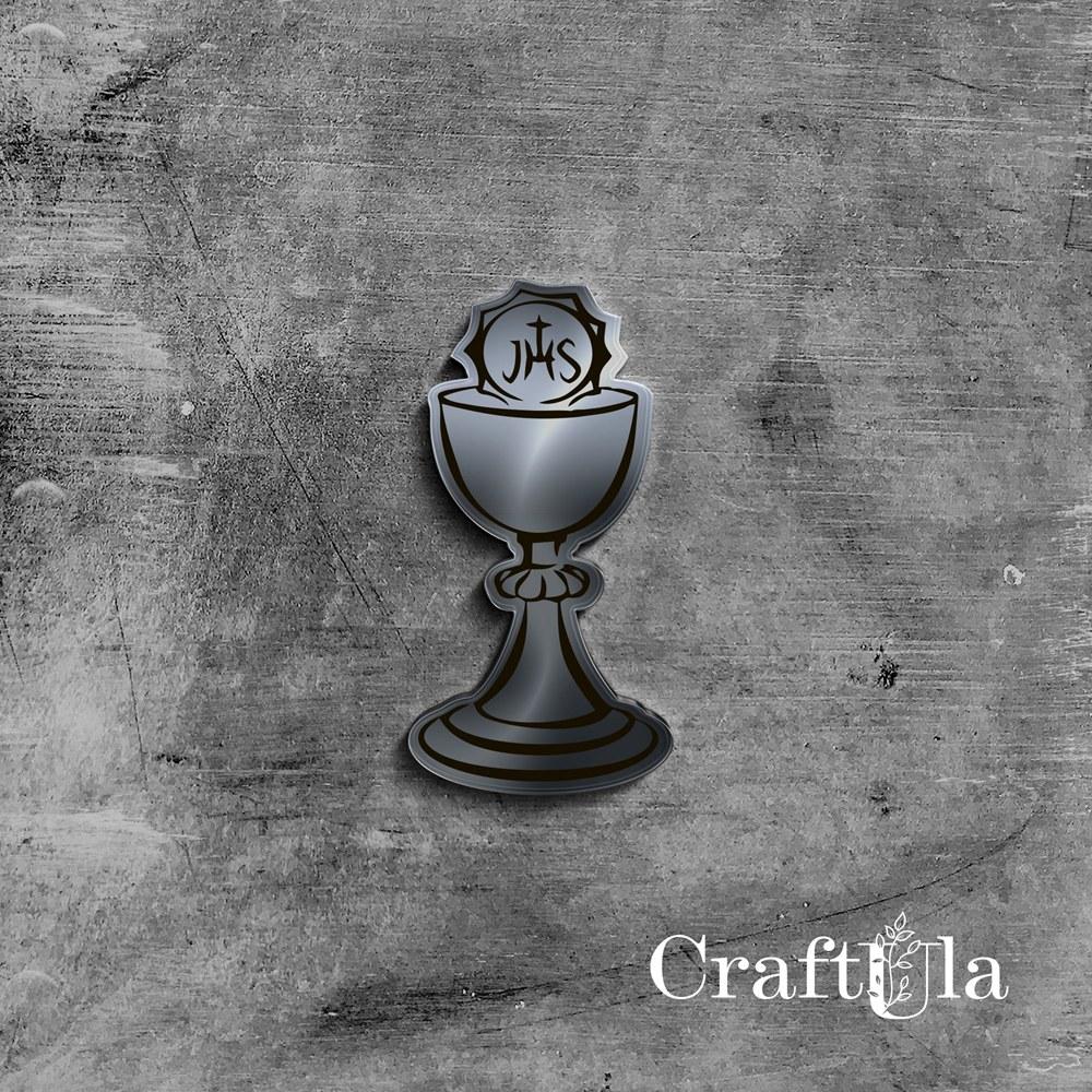 Mirrored silver plexiglass Communion chalice 93 (2 pcs, 3x7cm) Mirrored silver plexiglass Communion chalice 93 (2 pcs, 3x7cm)