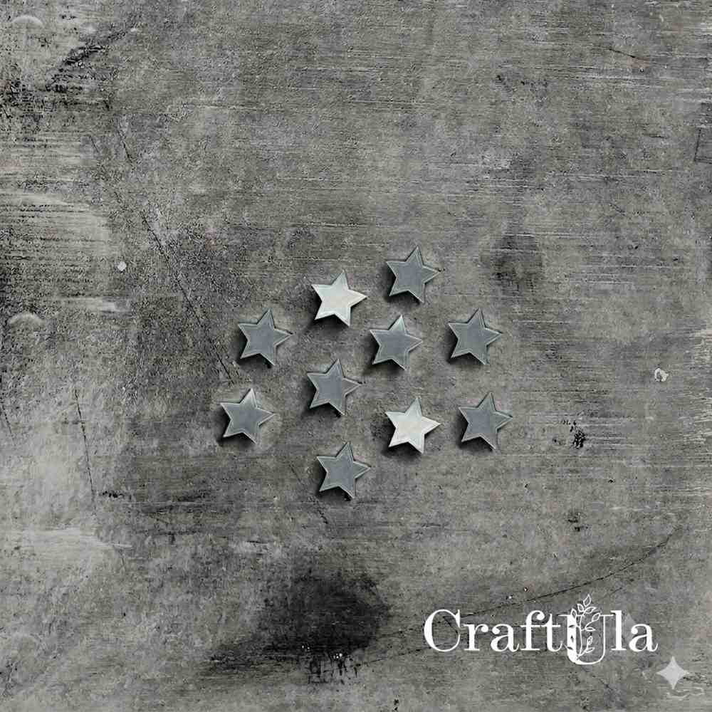 Mirrored silver plexiglass Mini Stars (10 pcs, 1,5x1,5cm)