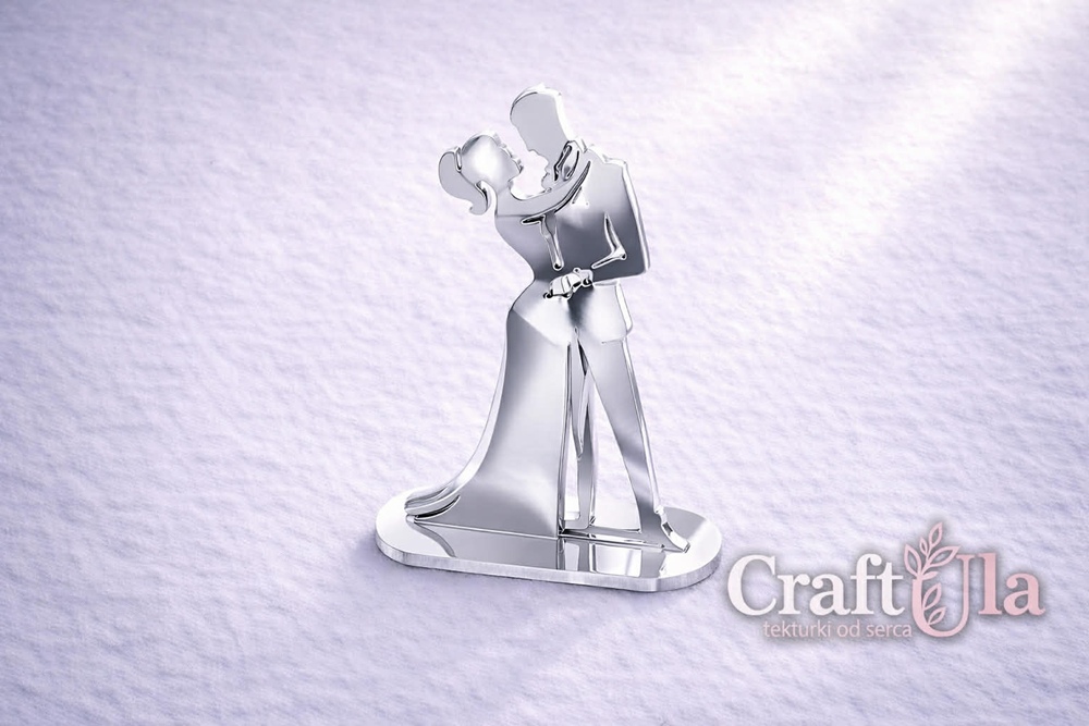 Mirrored silver plexiglass Pair on a Stand (1 pcs, 8x6,5cm) Mirrored silver plexiglass Pair on a Stand (1 pcs, 8x6,5cm)