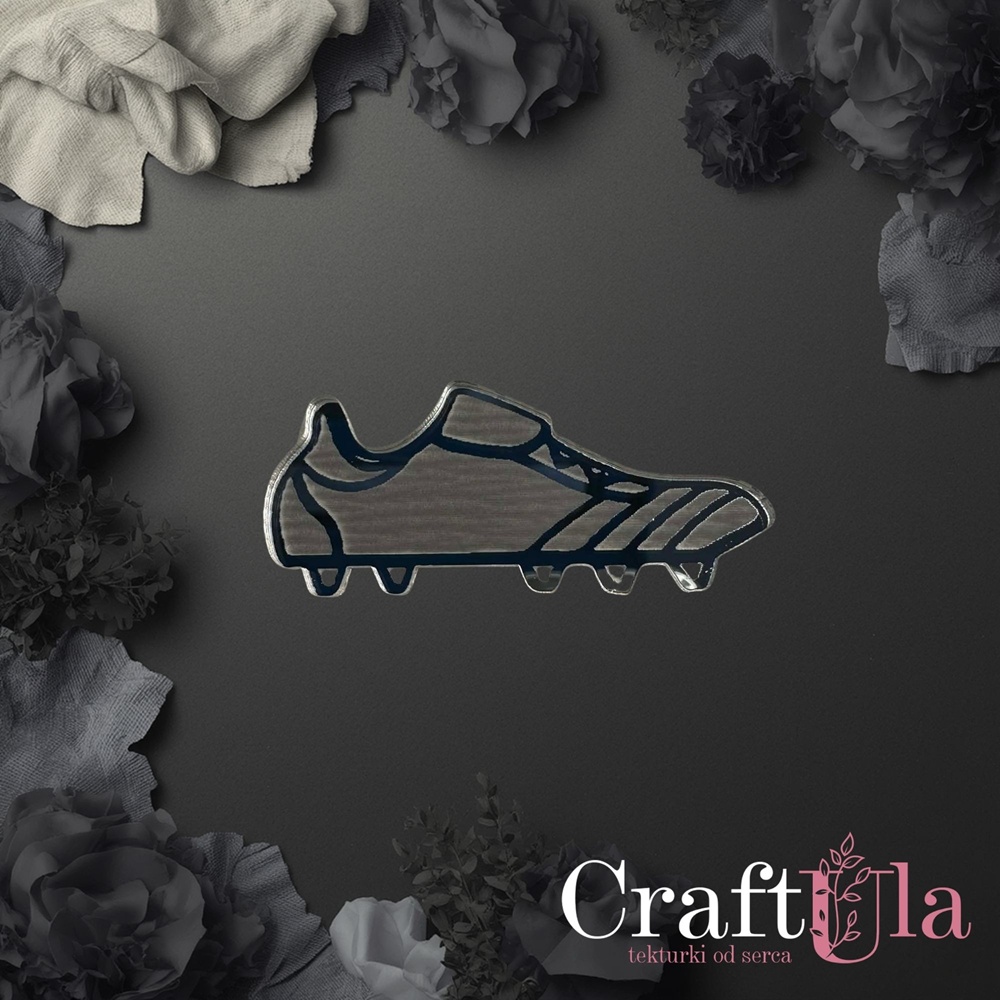 Mirrored silver plexiglass Football Shoes (2 pcs, 6x2,5cm) Mirrored silver plexiglass Football Shoes (2 pcs, 6x2,5cm)