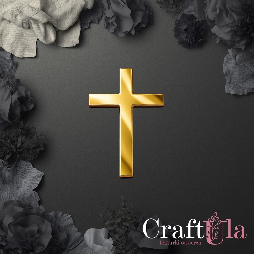 Mirrored gold plexiglass Holy Cross (2 pcs, 9x5,5cm) Mirrored gold plexiglass Holy Cross (2 pcs, 9x5,5cm)