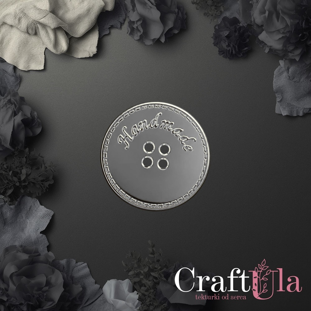 Mirrored silver plexiglass Handmade button 181 (2 pcs, dia 3cm)