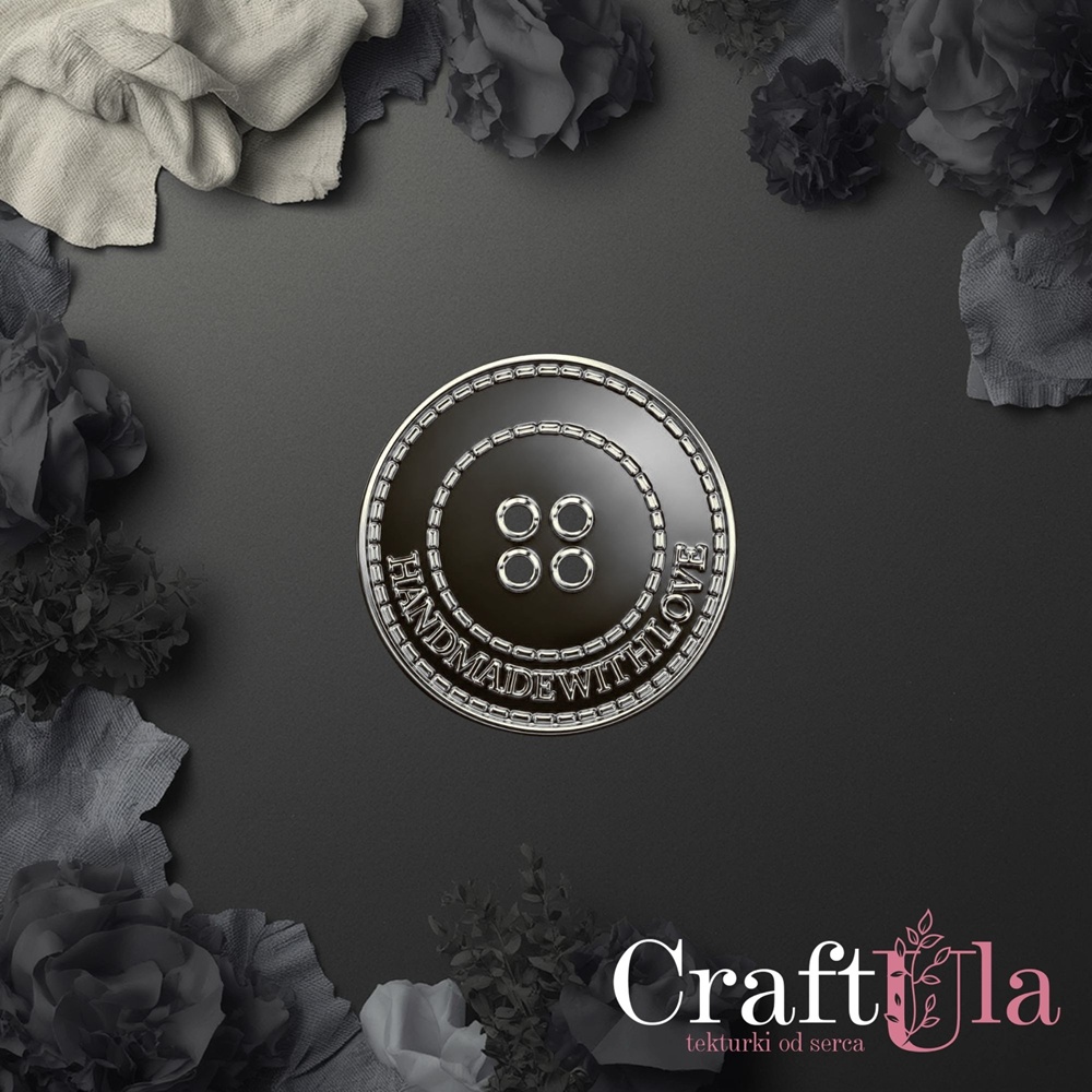 Mirrored silver plexiglass Handmade button 182 (2 pcs, dia 3cm)
