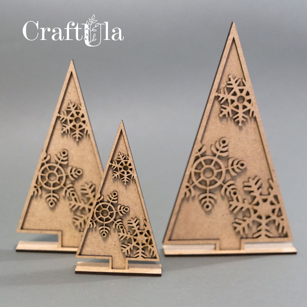 HDF Set of Christmas Trees 1 (25-20-15cm x0,3 cm +stand) HDF Set of Christmas Trees 1 (25-20-15cm x0,3 cm +stand)
