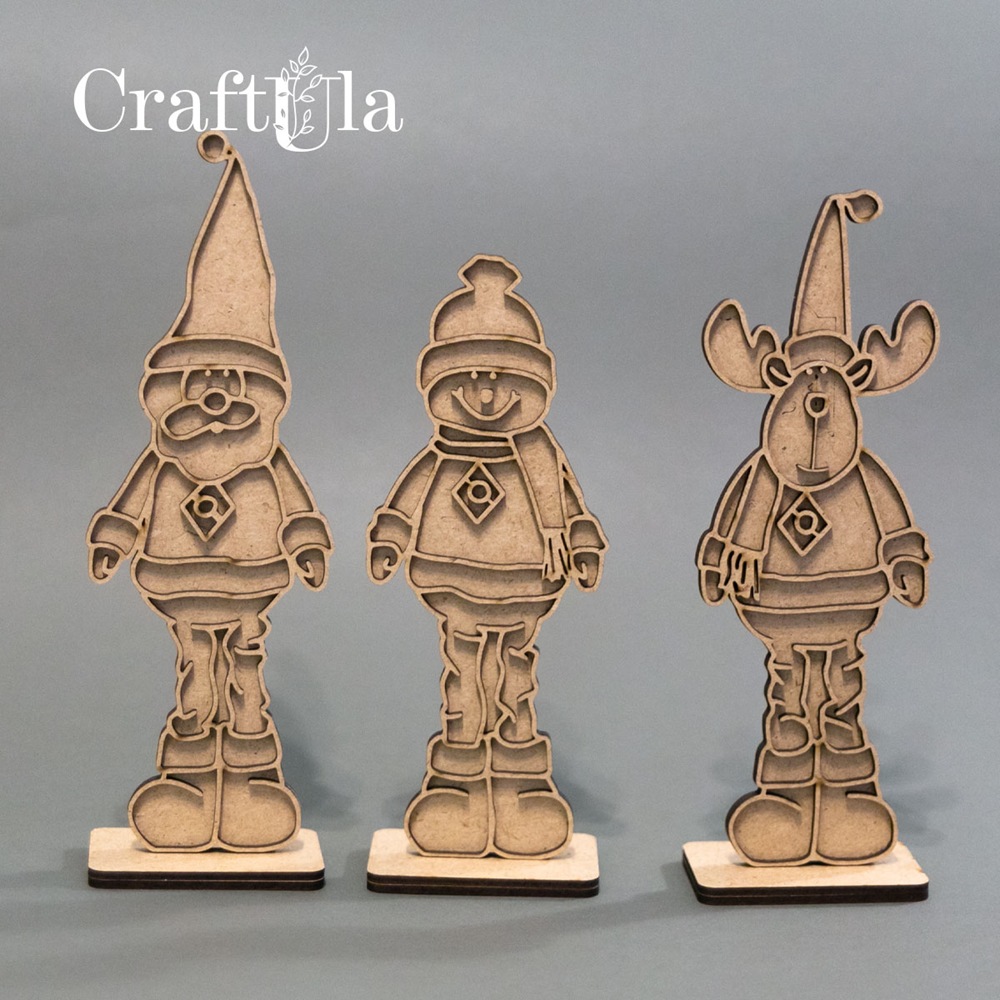 HDF Set of Winter Buddies 1 (25,5-24-22cm x0,3 cm +stand)