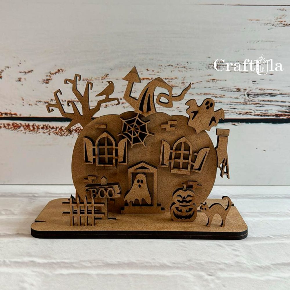 HDF Scary Pumpkin (height around 16 cm, thick. 0,3 cm) HDF Scary Pumpkin (height around 16 cm, thick. 0,3 cm)