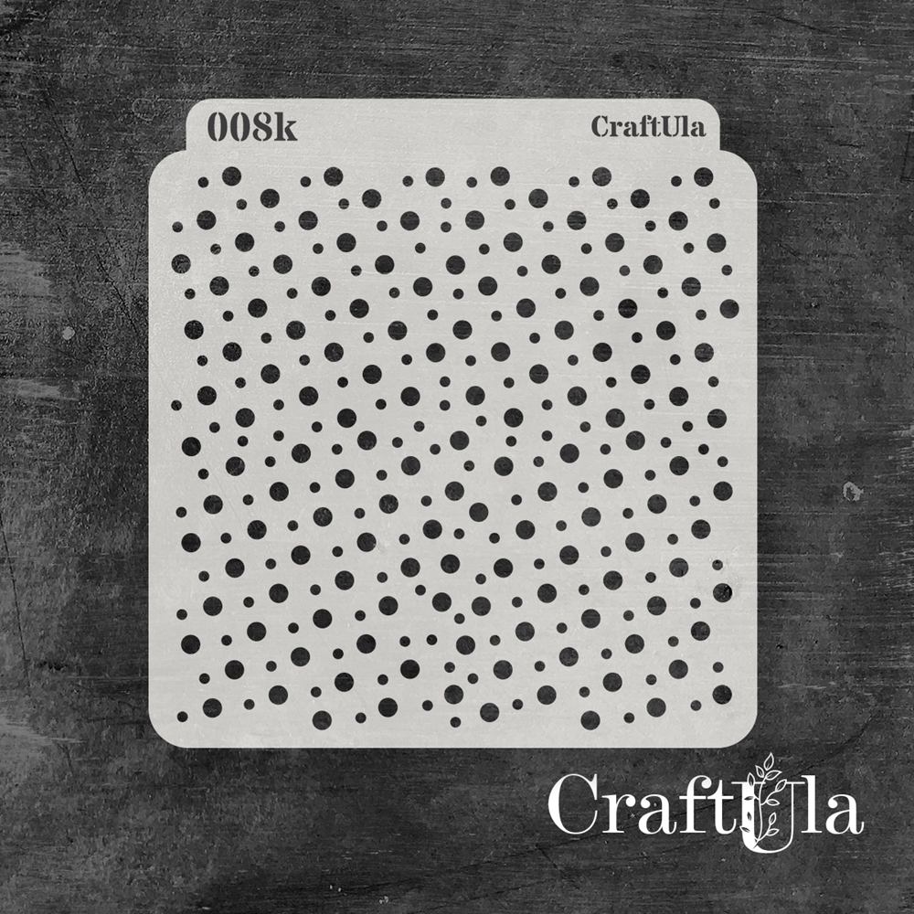 Stencil 0008k – Dots, 15x16 cm x 0,35 mm, semi-translucent