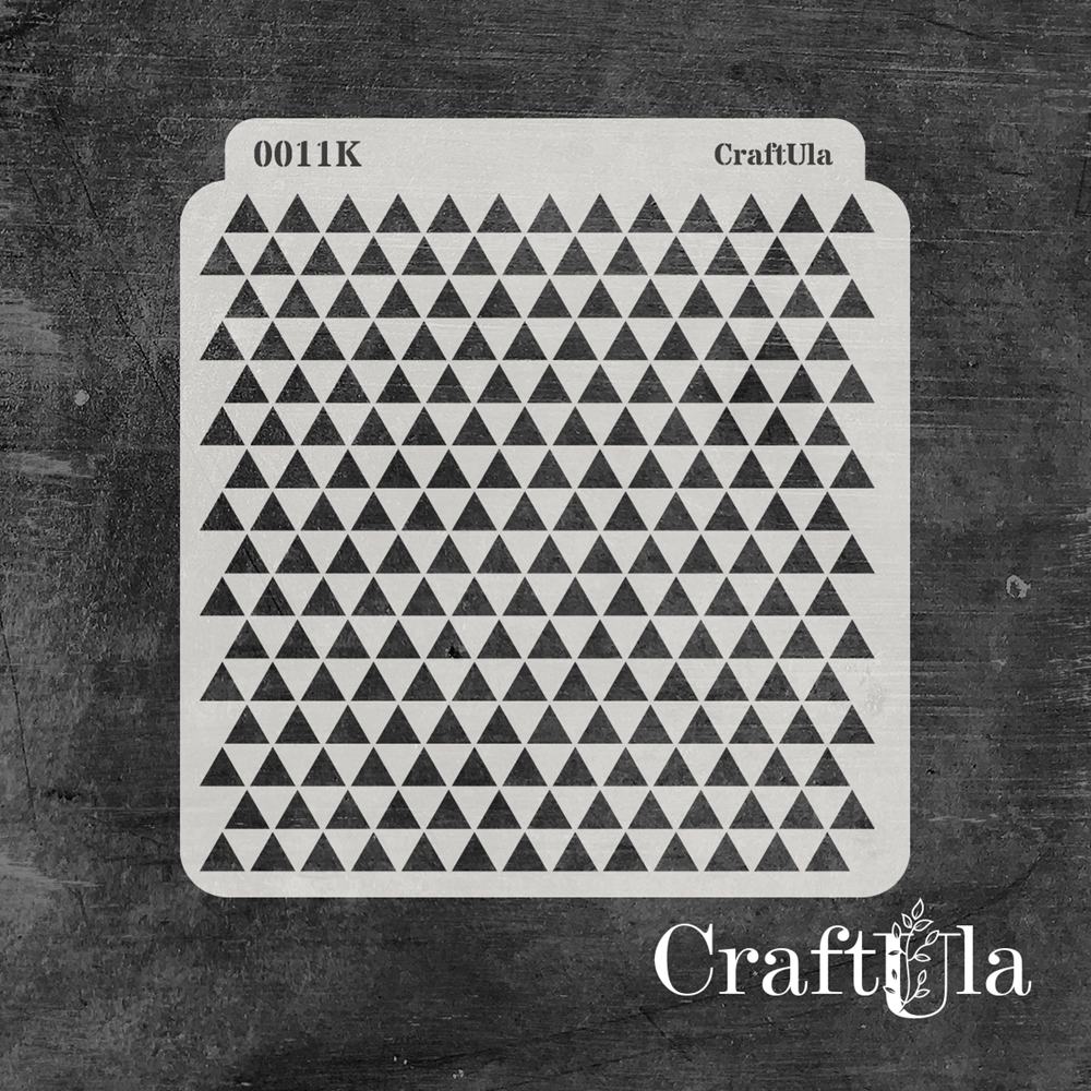 Stencil 0011k – Triangles, 15x16 cm x 0,35 mm, semi-translucent