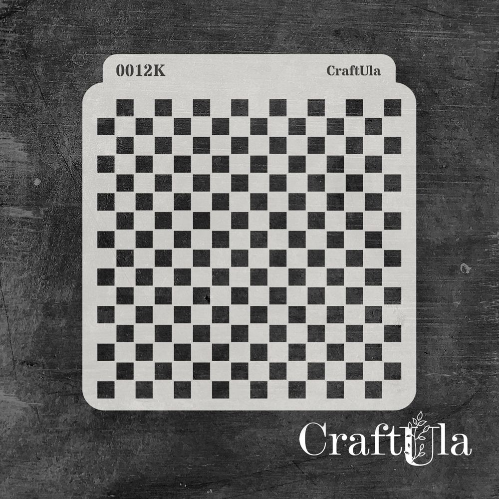 Stencil 0012k – Chessboard, 15x16 cm x 0,35 mm, semi-translucent