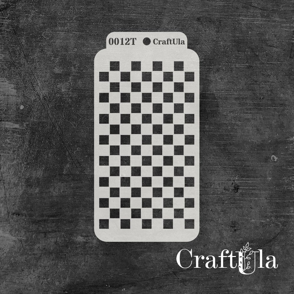 Stencil 0012T – Chessboard, 8x16 cm x 0,35 mm, semi-translucent