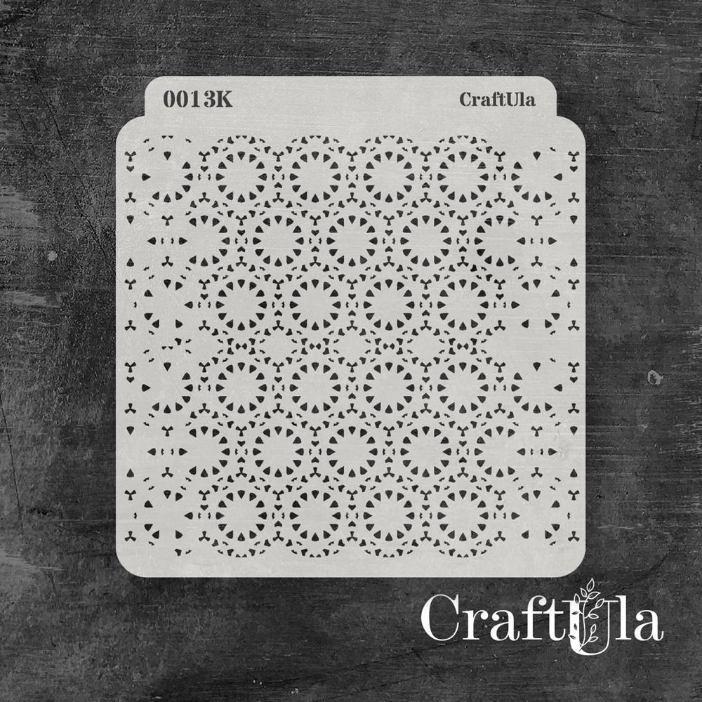 Stencil 0013k – Mosaic background, 15x16 cm x 0,35 mm, semi-translucent