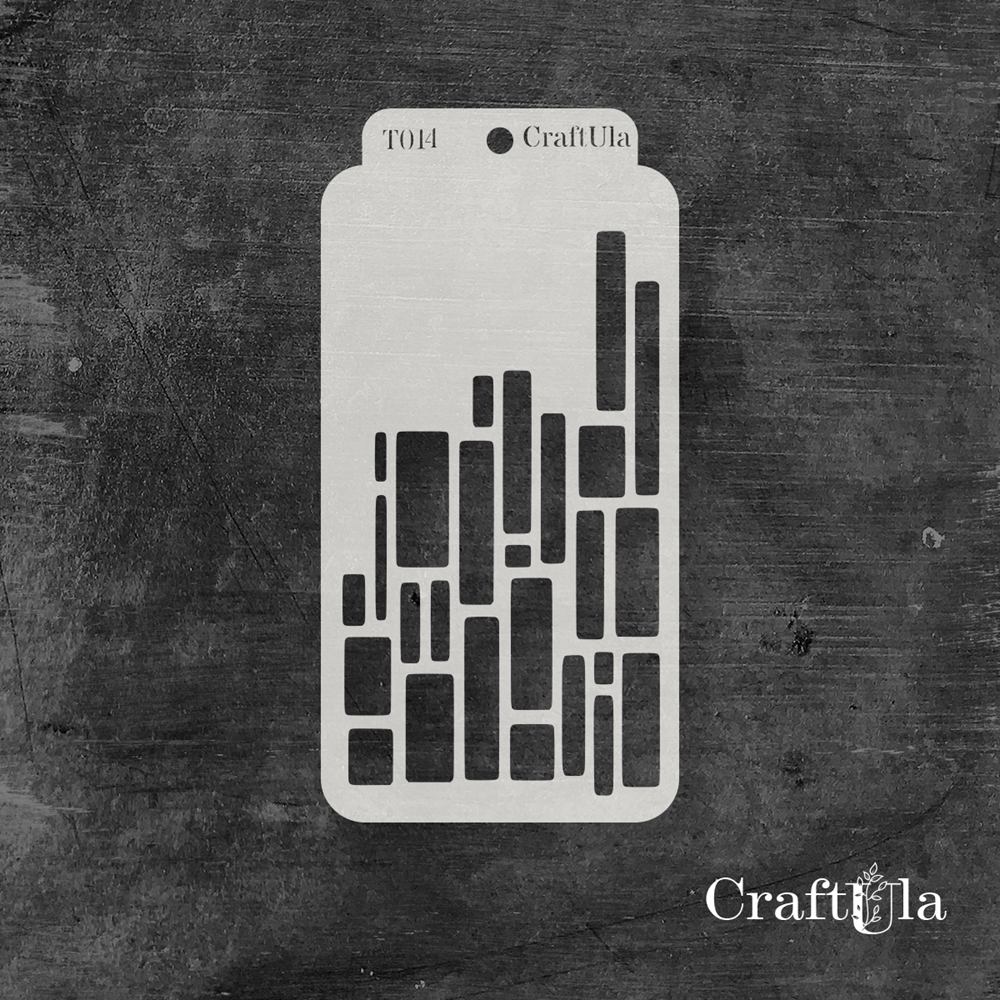 Stencil 0014T – Brick Wall, 8x16 cm x 0,35 mm, semi-translucent