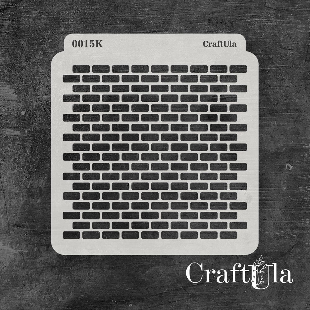 Stencil 0015k – Bricks, 15x16 cm x 0,35 mm, semi-translucent