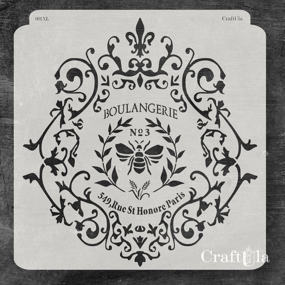 Stencil 001XL – Bee, 30x31 cm x 0,35 mm, semi-translucent