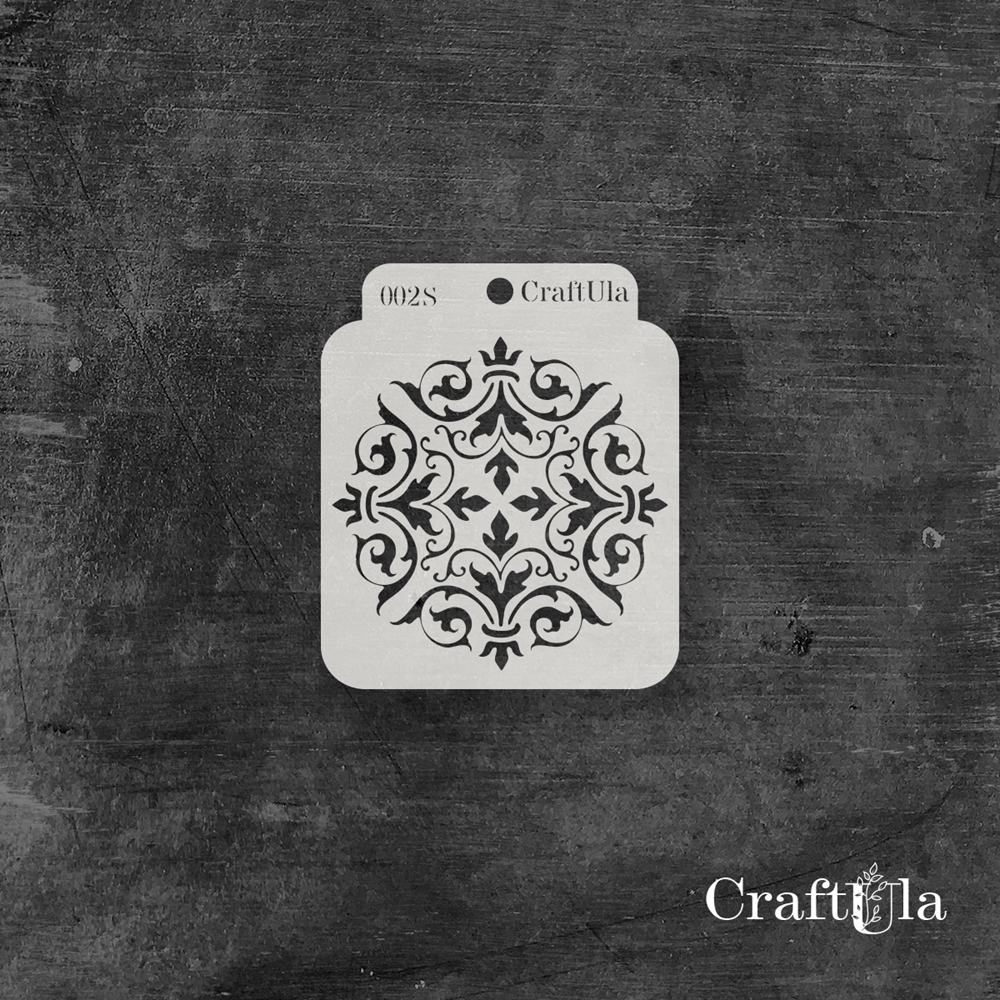 Stencil 002s – Mandala, 8x9, ,5 cm x 0,35 mm, semi-translucent