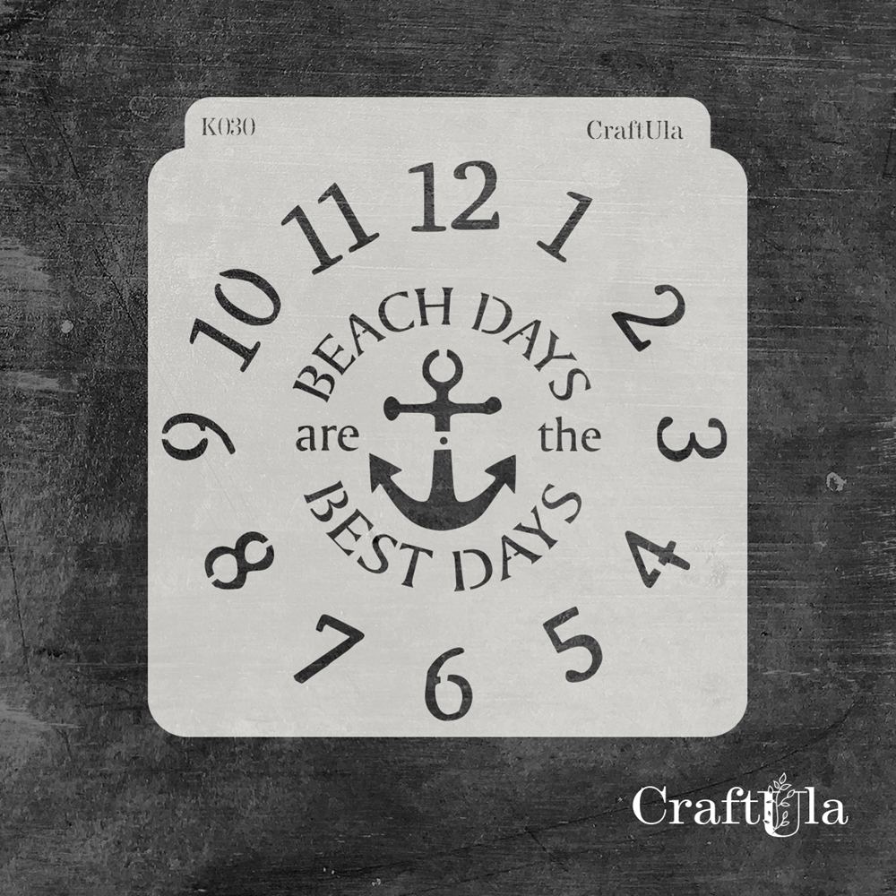 Stencil 0030k – Ahoj Clock, 15x16 cm x 0,35 mm, semi-translucent