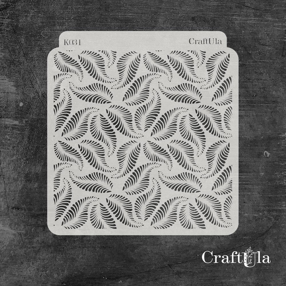 Stencil 0031k – Leaves, 15x16 cm x 0,35 mm, semi-translucent